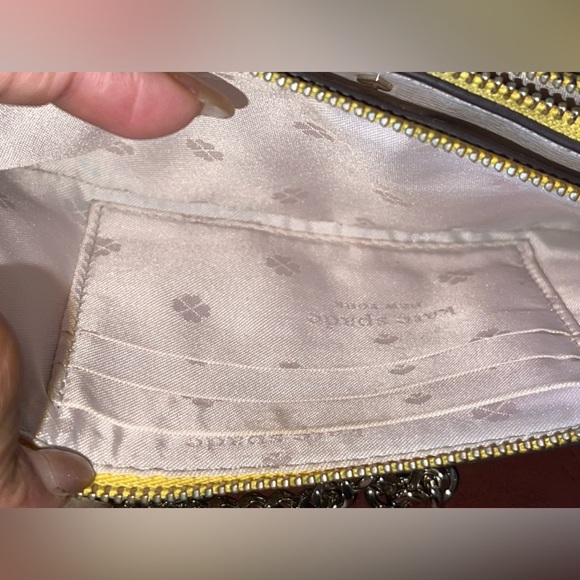 Kate Spade Taylor Double Zip Crossbody Handbag yellow EUC golden hour summer - Picture 4 of 14